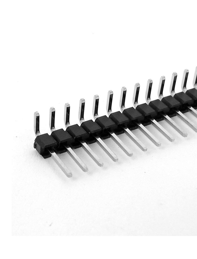 YXQ 40 Pin Headers Right Angle Single Row 2.54mm Pitch Male Header for Breadboard 10Pcs,100mm Length Black - Image 2